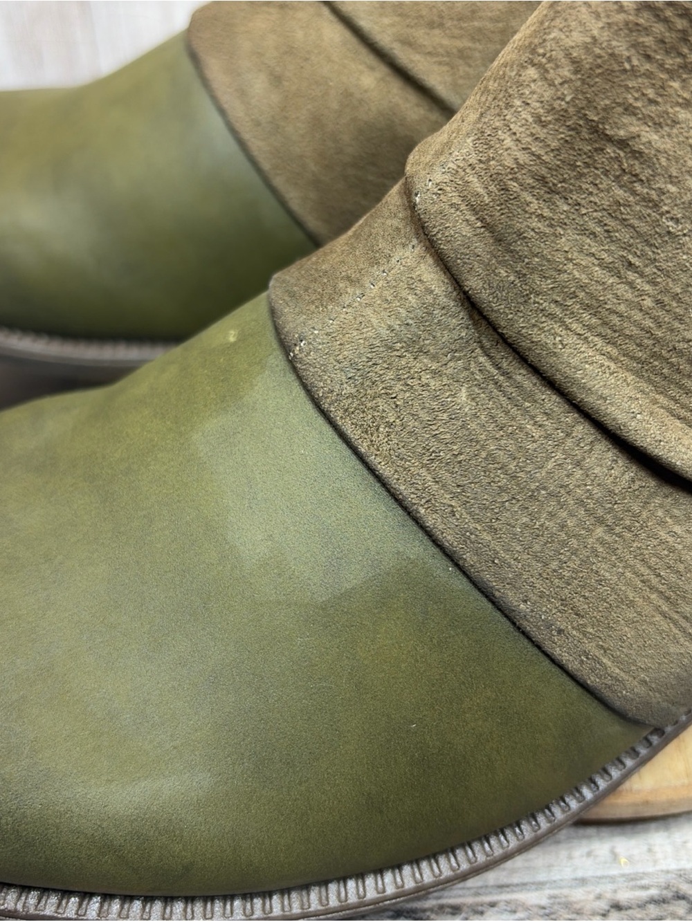 Earth Origins Phoenix Women’s Moto Olive Green Taupe Ankle Boots  Size 10 M - Picture 13 of 16